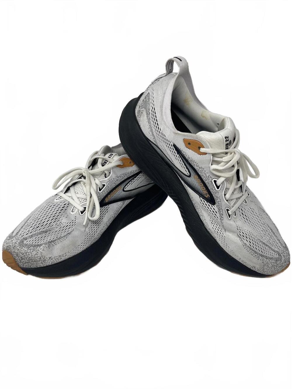 Brooks Glycerin 22 Mens Running Shoes White Black Gold Sneaker